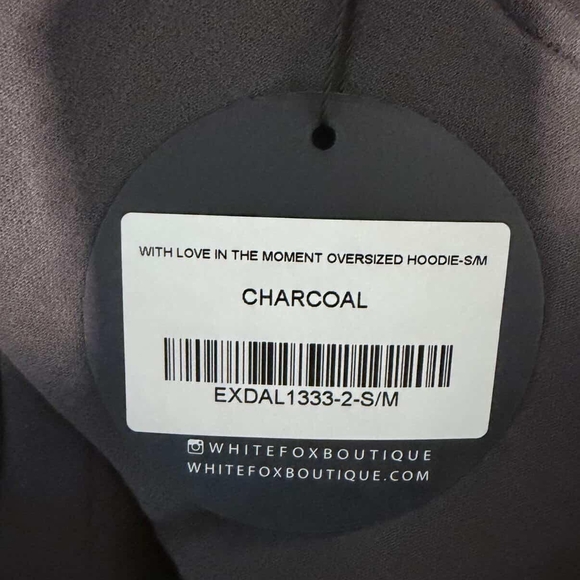 White Fox With Love Cherry 88 Hoodie Charcoal And Pink S/M - Picture 4 of 4